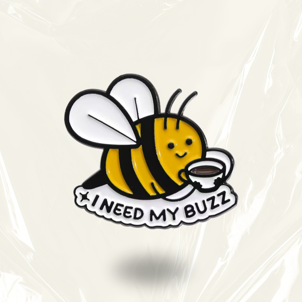 "I Need My Buzz"- Communication Pin Badge - MindCoco