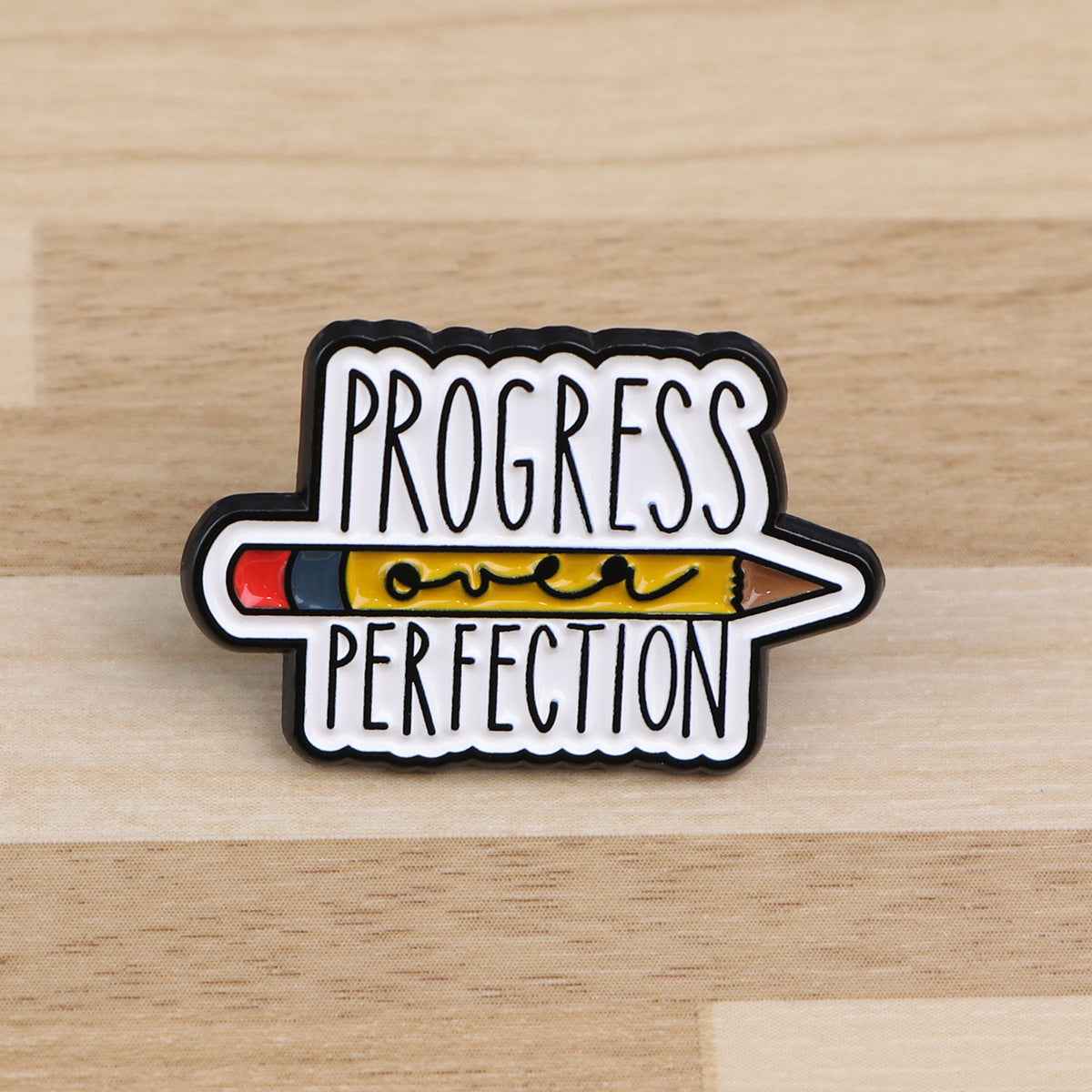 “Progress Over Perfection” - Communication Pin Badge - MindCoco