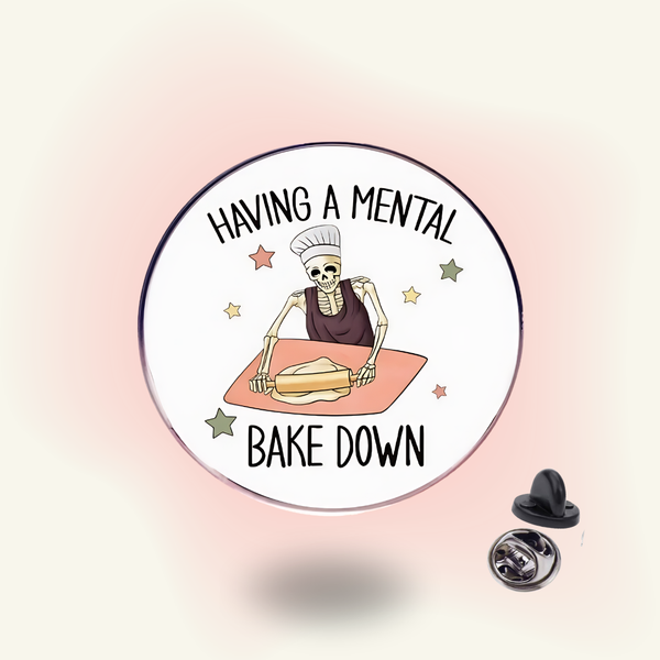 "Mental Bake Down" enamel pin – Baking Chaos