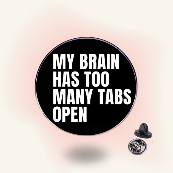 "Browser Overload Brain Tabs" enamel pin – Brain Overload