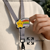 Person holding "Didn't Lose My Sh*t Today" enamel pin showing 3×3cm size