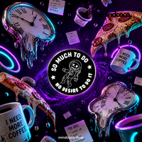 "So Much To Do" enamel pin – lifestyle flat lay, neurodivergent and mental health humour