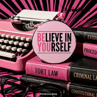 "Believe in Yourself" enamel pin – lifestyle flat lay, neurodivergent and mental health humour