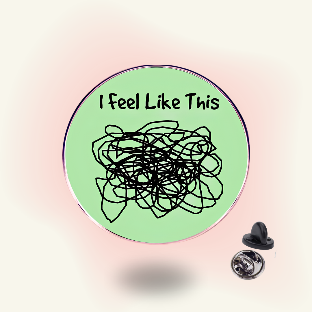 "Feel Like A Mess" enamel pin – Anxiety Mood
