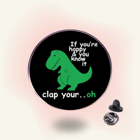 "T-Rex Can't Clap" enamel pin – Short Arms Struggle