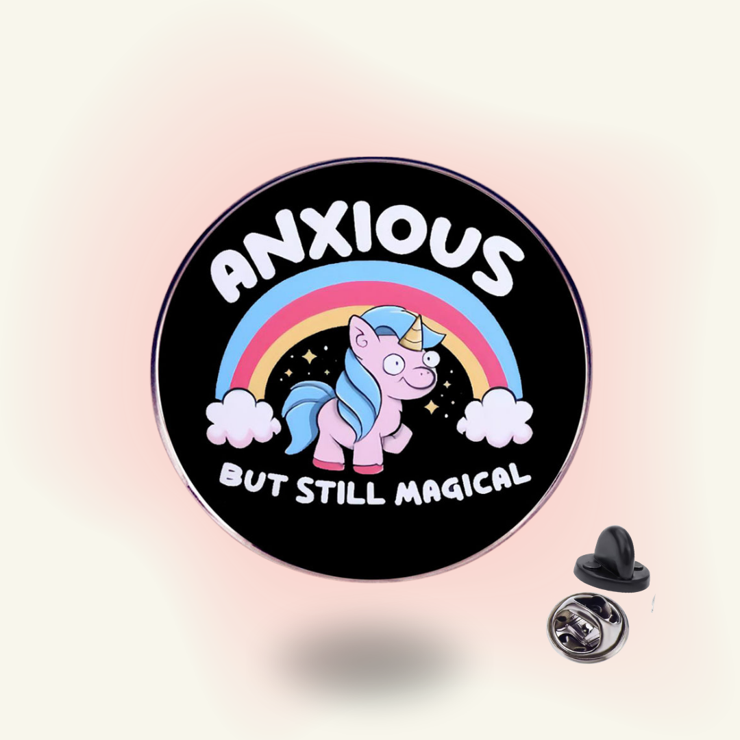"Anxious Unicorn" enamel pin – Anxiety Mood