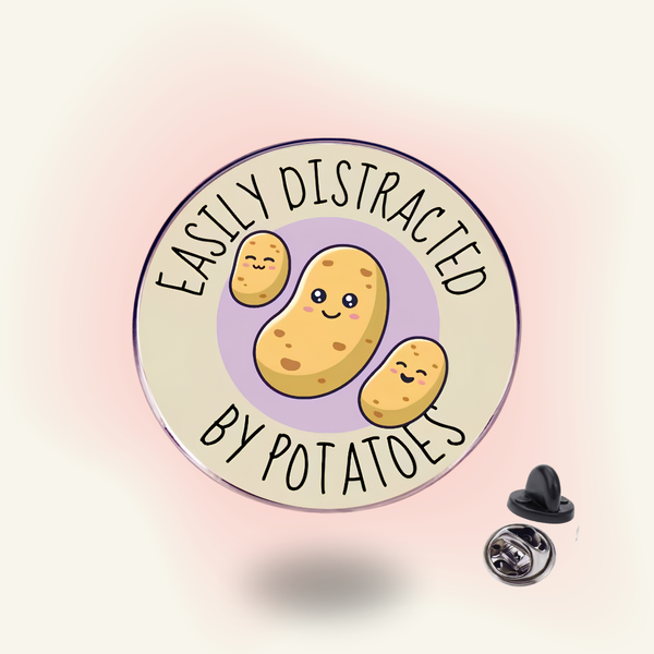 "Easily Distracted By Potato" enamel pin – Potato Distraction