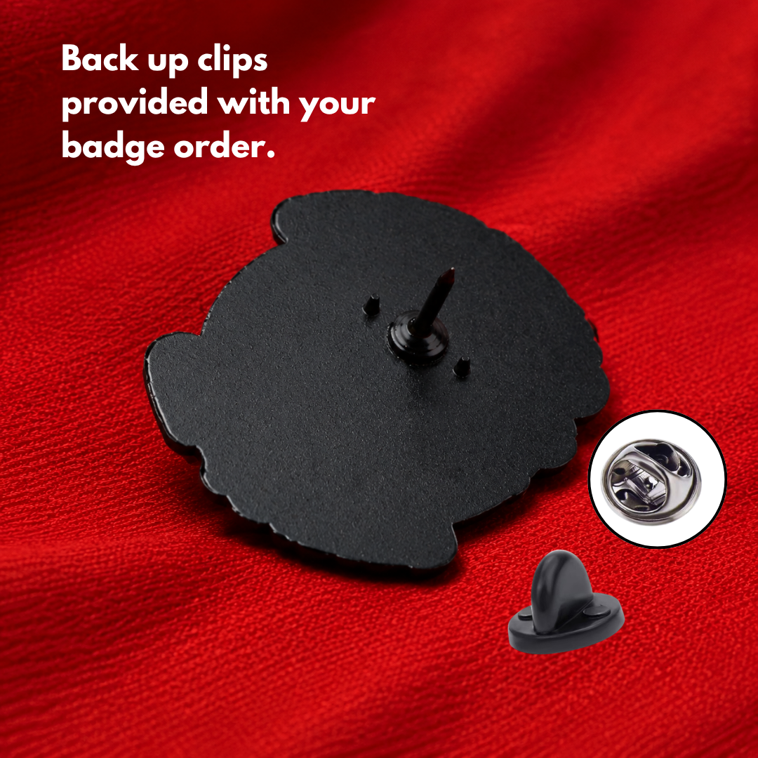 "Chaos Certified" enamel pin worn on jacket – neurodivergent and mental health humour