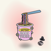 "Instant Good Vibes" enamel pin – Ramen Lover