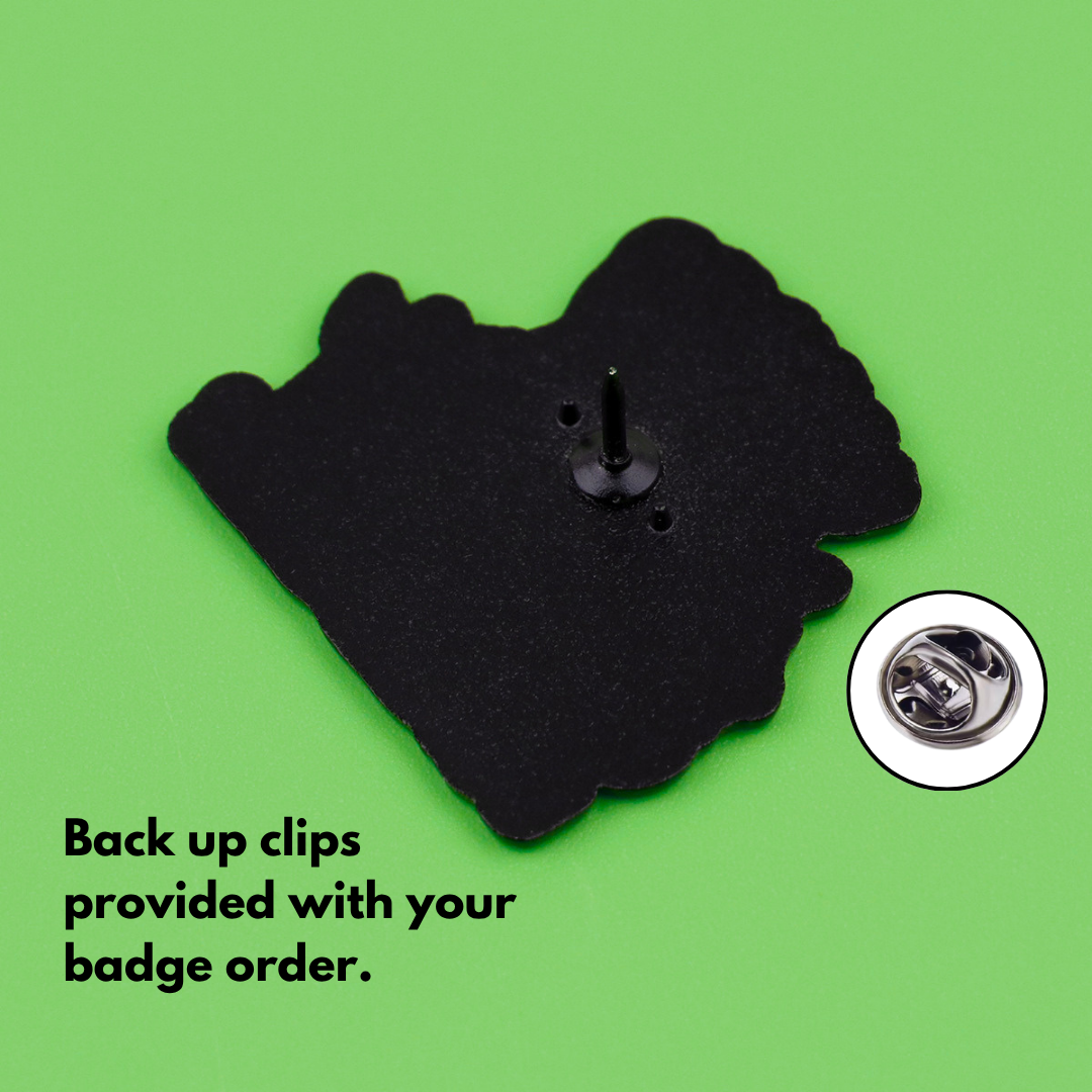 "Born To Sparkle, But Not Today" enamel pin worn on jacket – neurodivergent and mental health humour