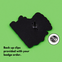"Born To Sparkle, But Not Today" enamel pin worn on jacket – neurodivergent and mental health humour