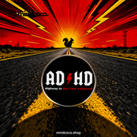 "ADHD Highway to Hey Look a Squirrel" enamel pin – lifestyle flat lay, neurodivergent and mental health humour