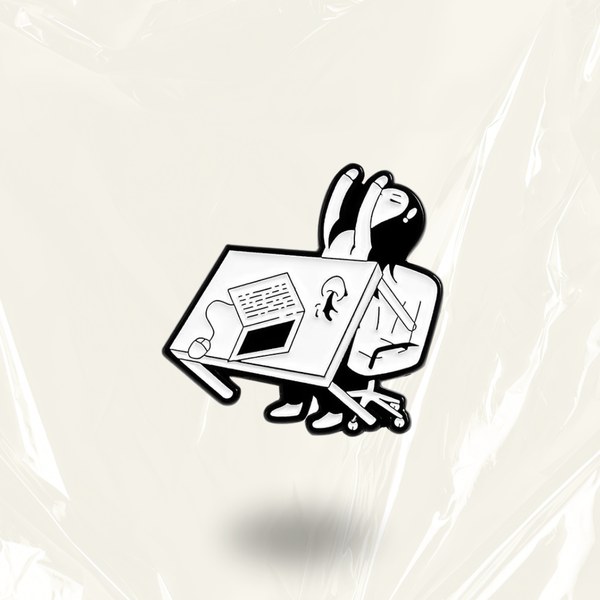 "Enough is enough" Desk Flipping Girl- Communication Pin Badge.
