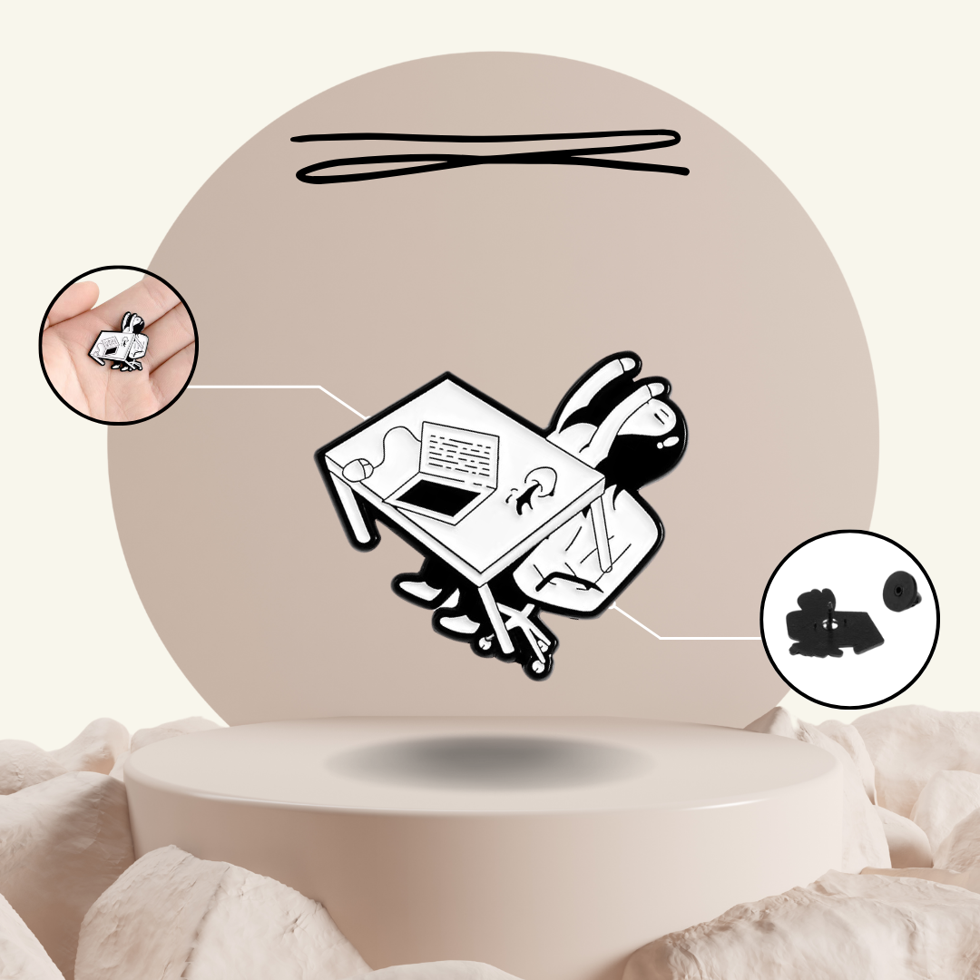 "Enough is enough" Desk Flipping Girl- Communication Pin Badge.