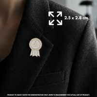 Person holding "Only Cried A Little" enamel pin showing 3×3cm size