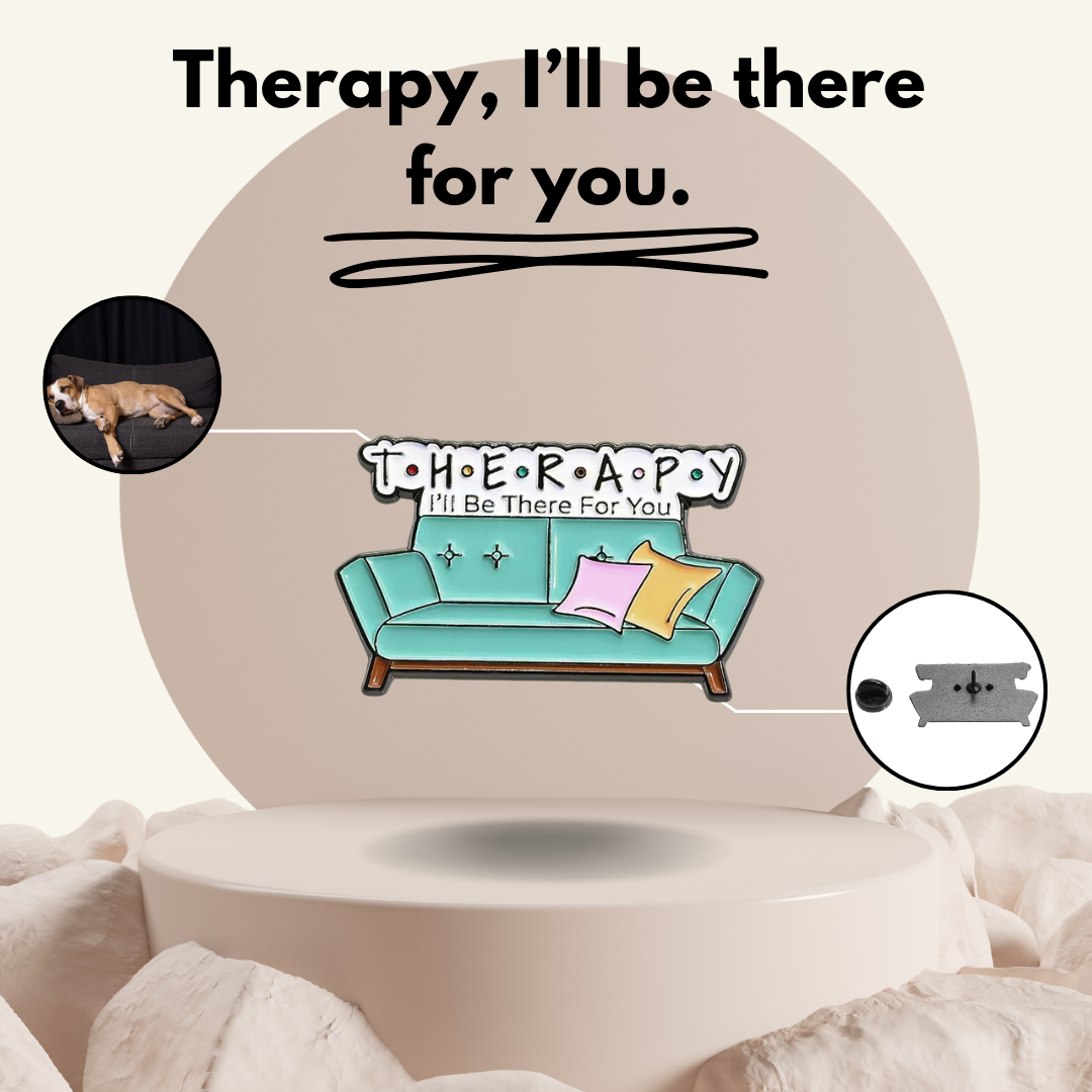 LAST CHANCE: "Friends" Couch Therapy - Communication Pin Badge.