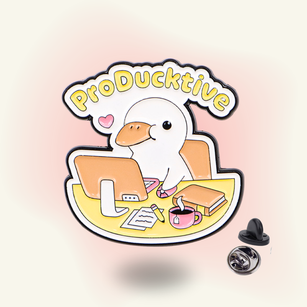"ProDucktive" enamel pin – Productive Duck