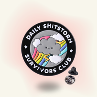 "Daily Shitstorm Survivors Club" enamel pin – Daily Chaos Survivor