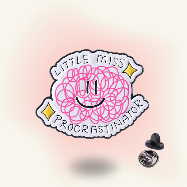 "Little Miss Procrastinator" enamel pin – Procrastination Queen
