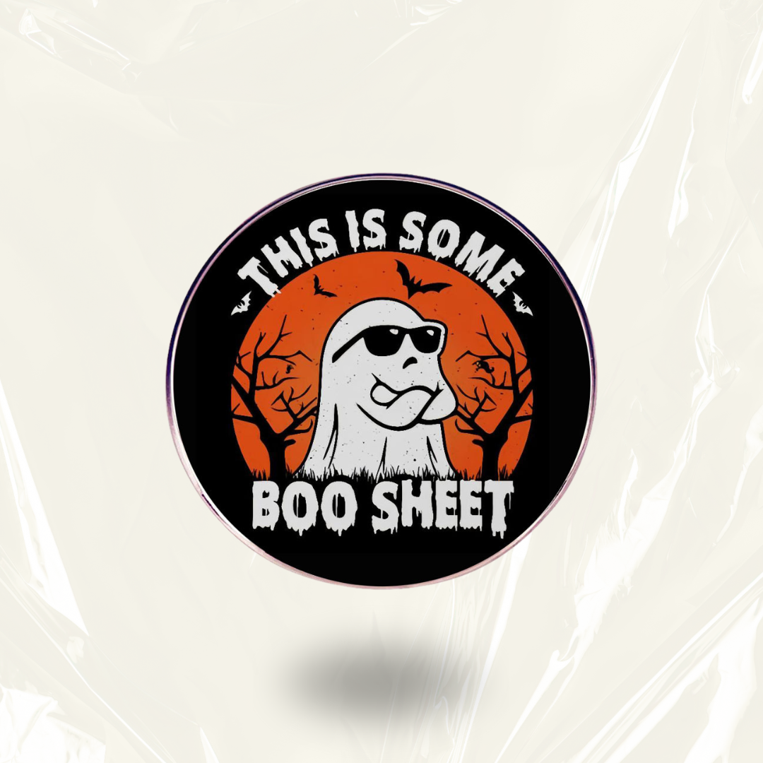 “This Is Some Boo Sheet" - Halloween Drop Communication Pin Badge - MindCoco