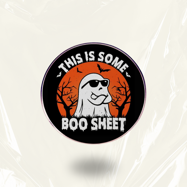 “This Is Some Boo Sheet" - Halloween Drop Communication Pin Badge - MindCoco