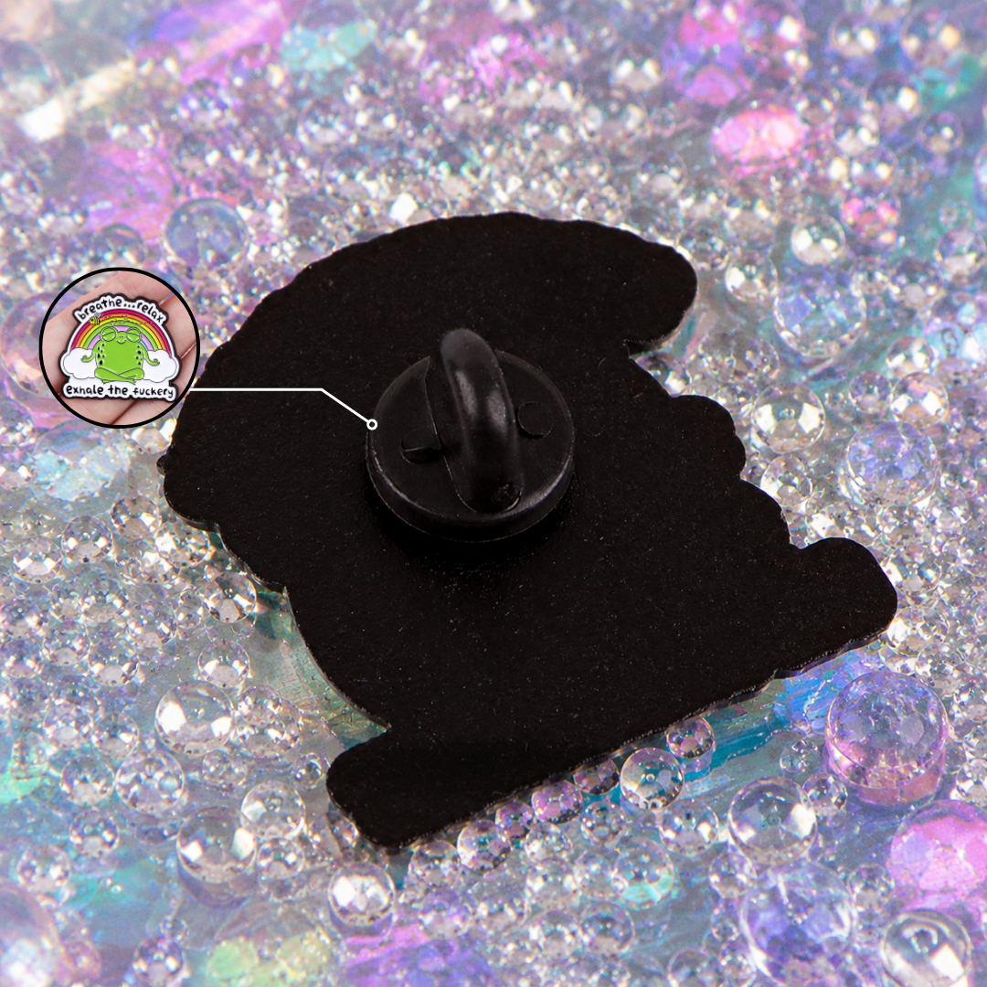 "Breathe Relax Exhale the F*ckery" - Zen Frog Pin