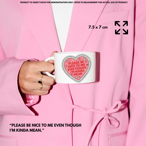 “Please be nice to me even though I'm kinda mean'" Vinyl Sticker Decal