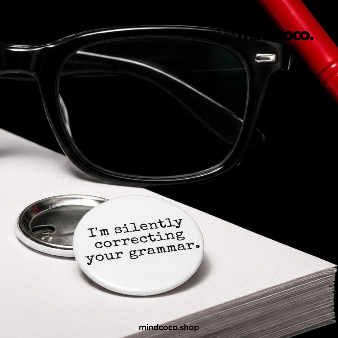 "Silently Correcting Your Grammar" - Sarcastic Pin