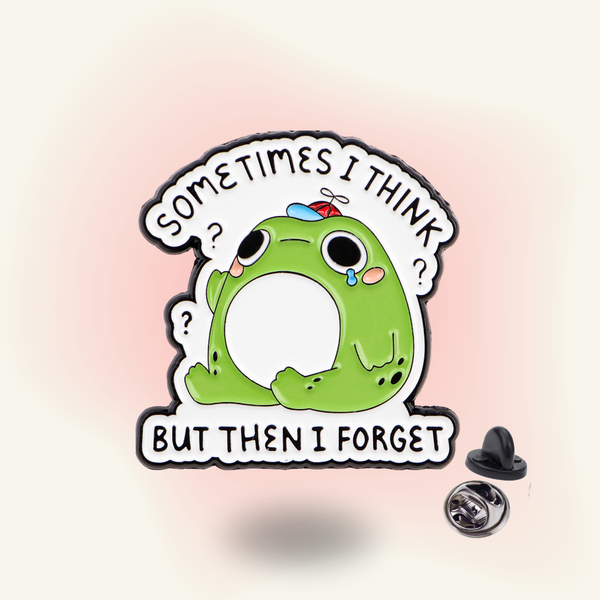"Sometimes I think but then I forget" enamel pin – Forgotten Thought