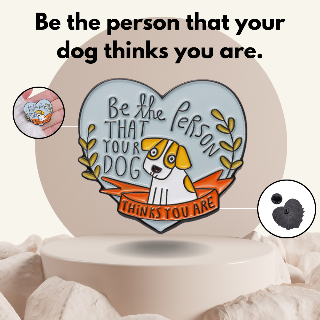 MindCoco Dog Wisdom Pin Infographic: A technical product showcase highlighting the $2.7 \times 2.9$ cm dimensions and the secure black rubber clutch backing. The infographic features the pin held by chopsticks for scale, emphasizing its quality as a durable hard enamel gift for neurodivergent self-validation.