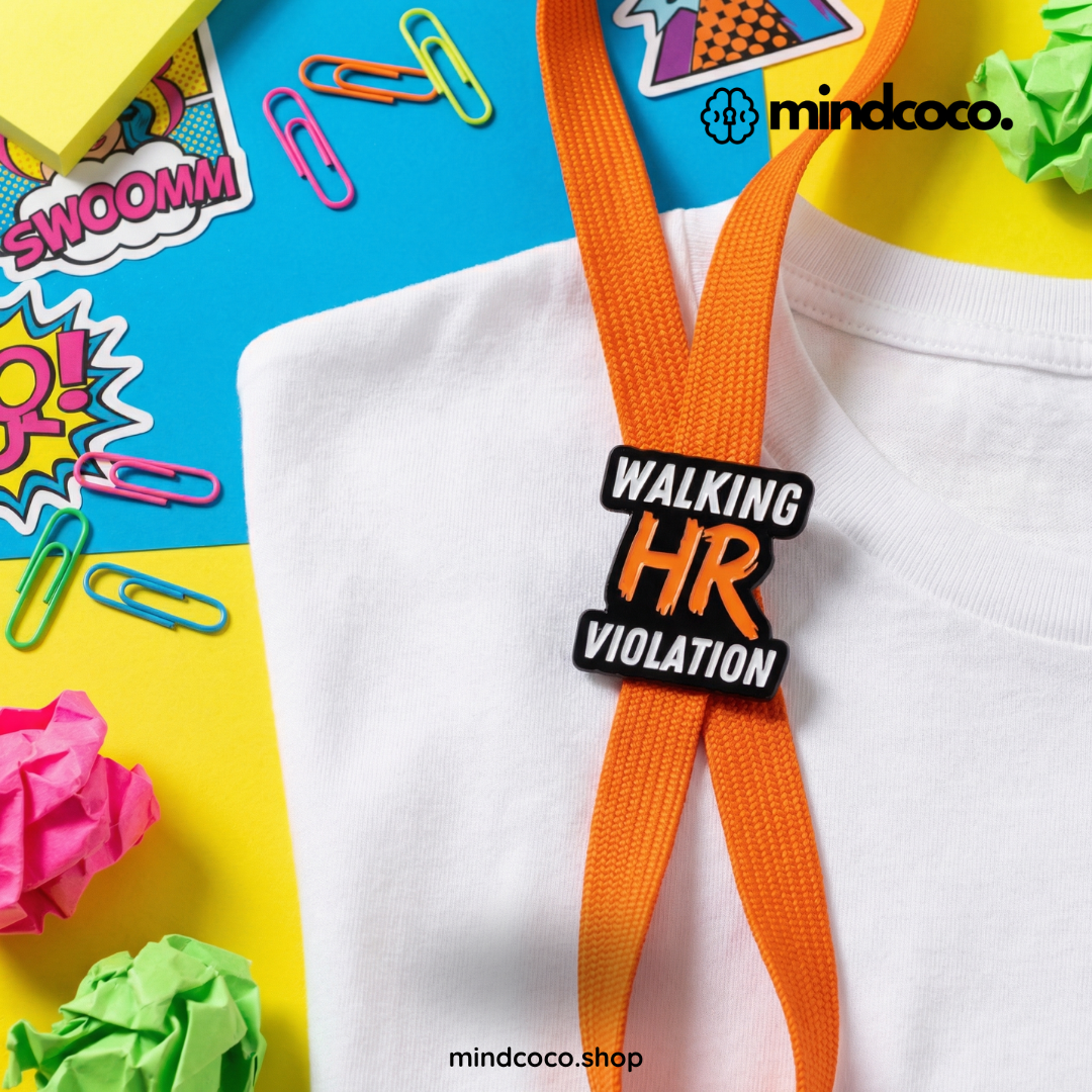 "Walking HR Violation" - Funny Office Enamel Pin (Identity Armor Badge)