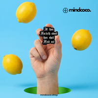 "If thou Fucketh about thou shalt Find out" enamel pin – lifestyle flat lay, neurodivergent and mental health humour