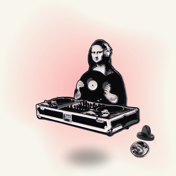 "DJ Mona Lisa" enamel pin – Art Mash-Up