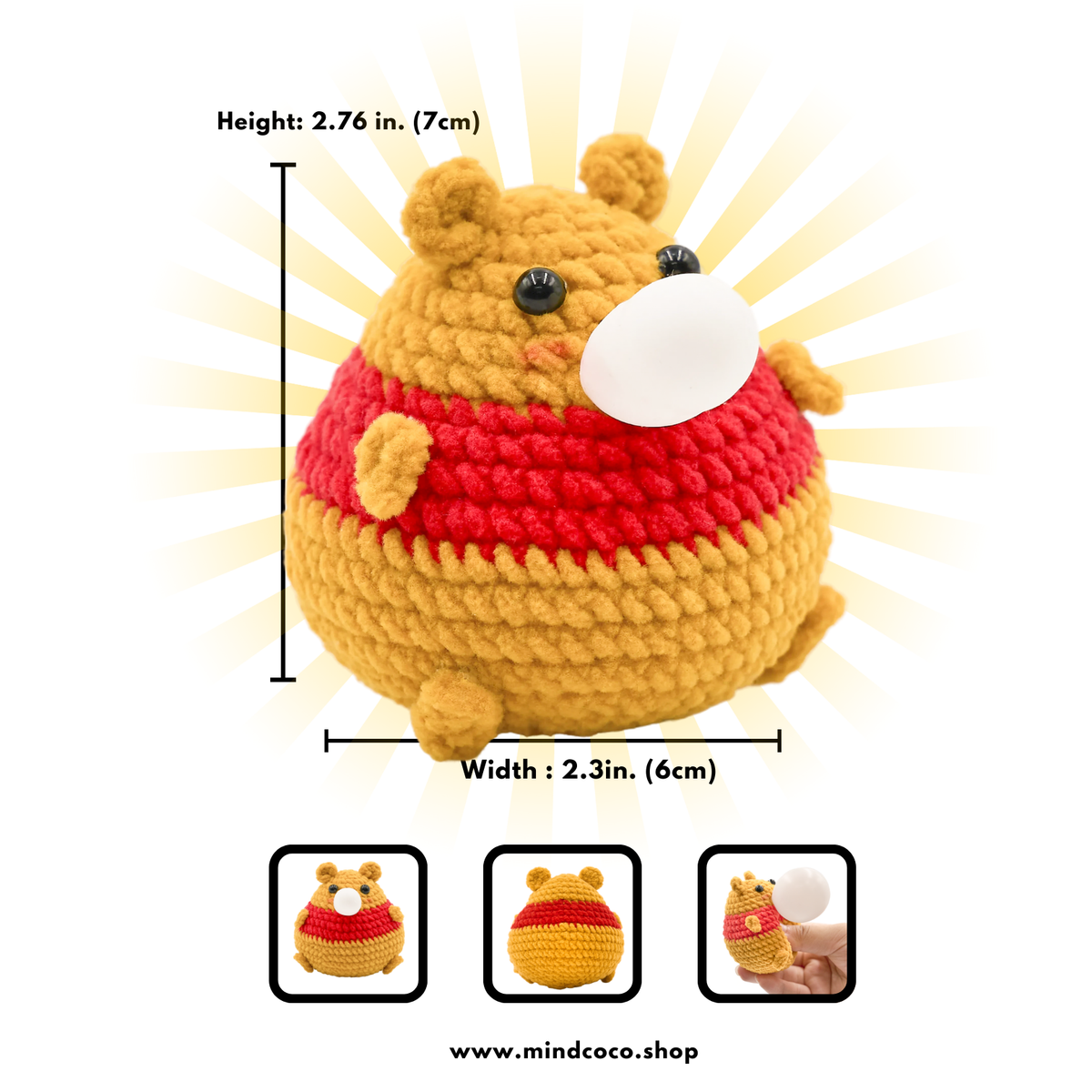 LAST CHANCE: CocoPuffy 🍯 Winnie the Pooh -Crochet Stress Squeezie Fidget Toy