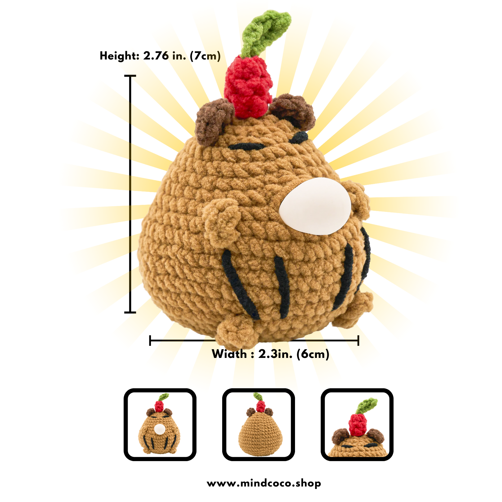 CocoPuffy🍎 Capybara-Crochet Stress Squeezie Fidget Toy