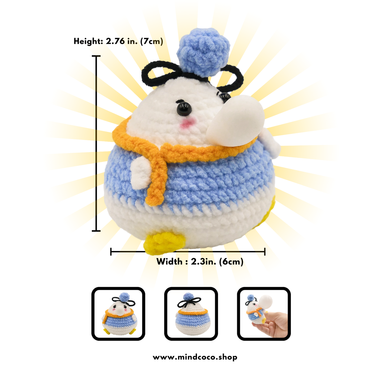 CocoPuffy🧢 Sailor Duckling-Crochet Stress Squeezie Fidget Toy