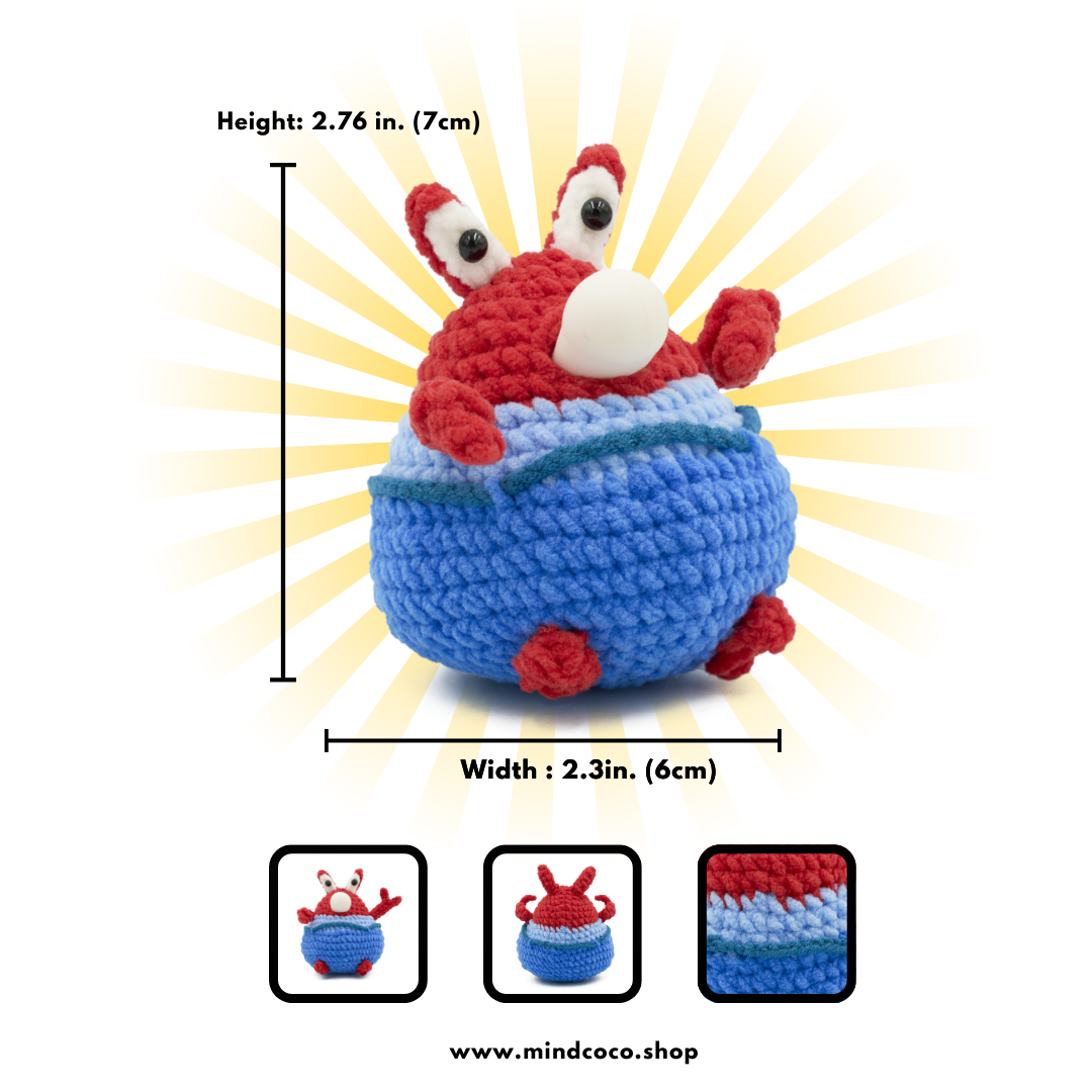 CocoPuffy 🦀Mr. Krabs-Crochet Stress Squeezie Fidget Toy