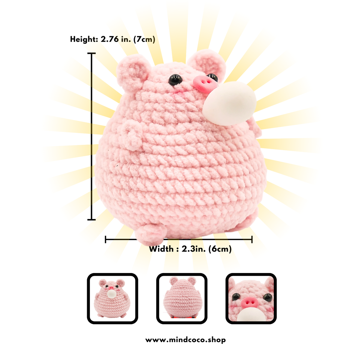 CocoPuffy🐷 Piggy-Crochet Stress Squeezie Fidget Toy