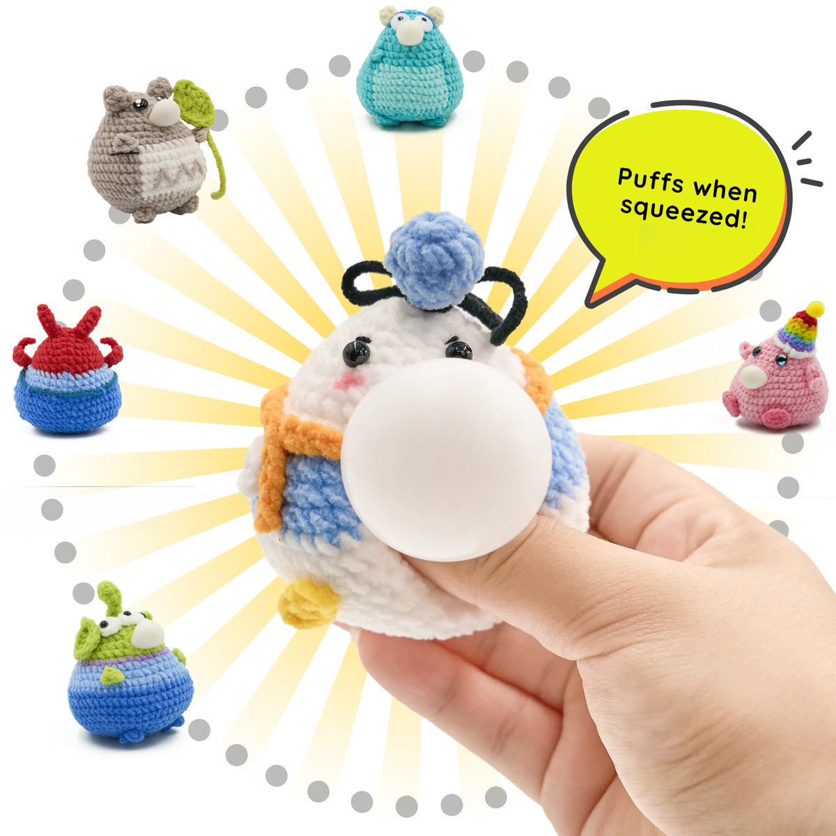 CocoPuffy🧢 Sailor Duckling-Crochet Stress Squeezie Fidget Toy