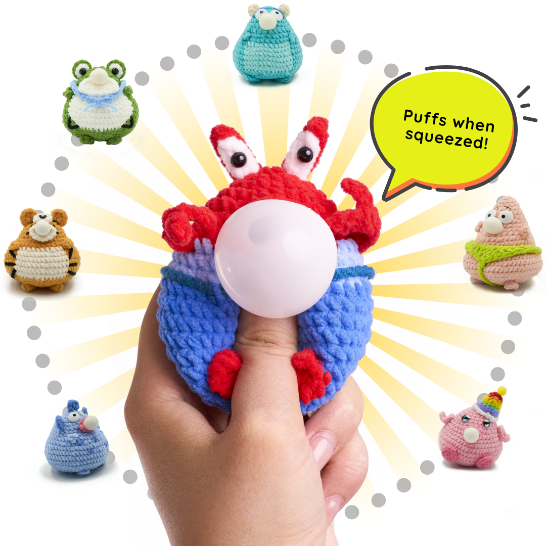 CocoPuffy 🦀Mr. Krabs-Crochet Stress Squeezie Fidget Toy