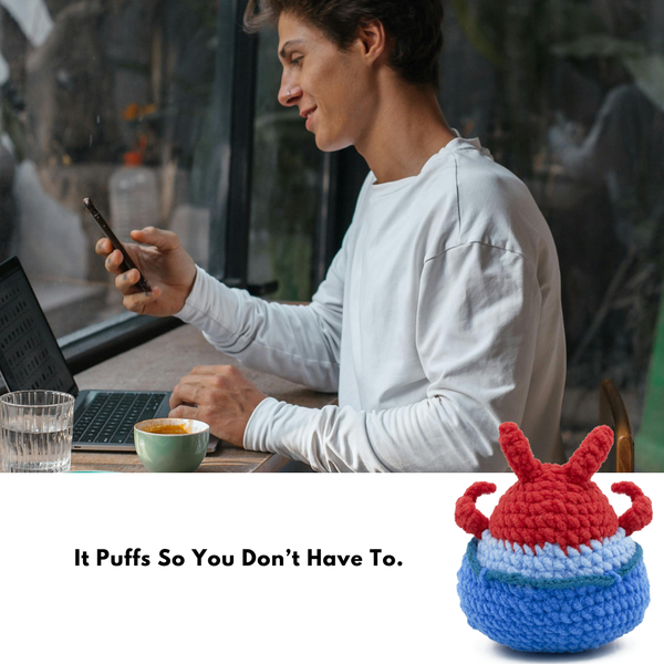 CocoPuffy 🦀Mr. Krabs-Crochet Stress Squeezie Fidget Toy