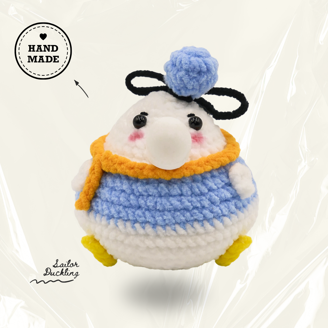 CocoPuffy🧢 Sailor Duckling-Crochet Stress Squeezie Fidget Toy