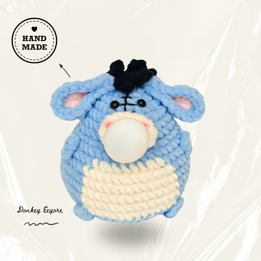 CocoPuffy⛆Donkey Eeyore-Crochet Stress Squeezie Fidget Toy.