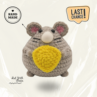LAST CHANCE: CocoPuffy🧀 Rat with Cheese Block-Crochet Stress Squeezie Fidget Toy