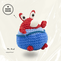 CocoPuffy 🦀Mr. Krabs-Crochet Stress Squeezie Fidget Toy