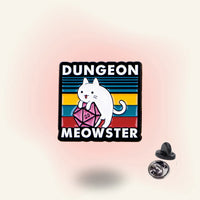 Dungeon Meowster – Critical Purrs Only enamel pin