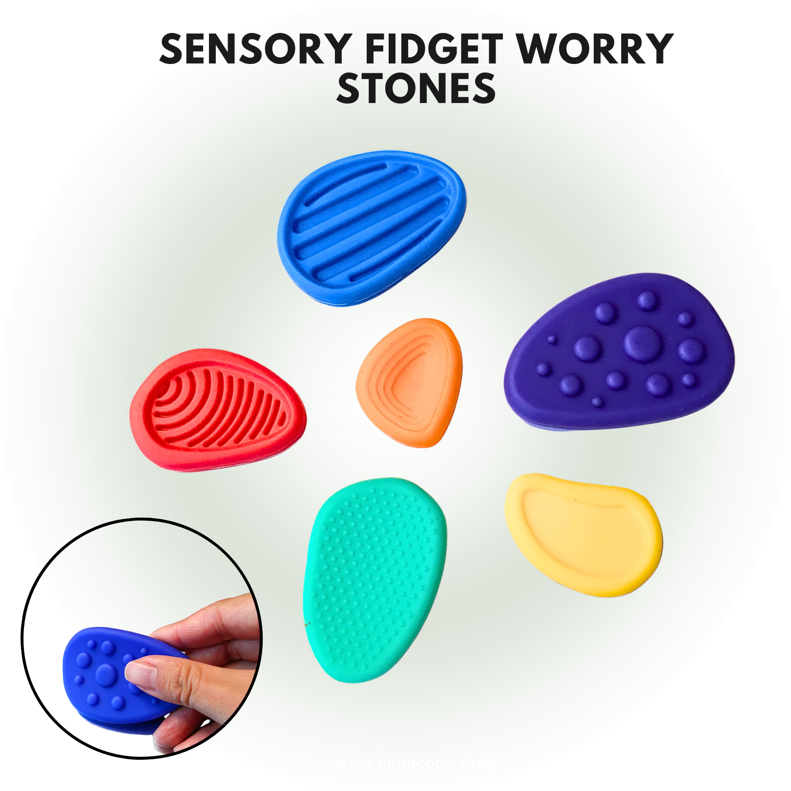 Dopamine 6pcs Fidget Worry Stone Set