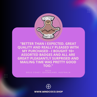 Customer review photo – "Let That Sh*t Go" enamel pin, 5-star community favourite