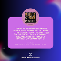 Customer review photo – "Wooden Spoon Survivor" enamel pin, 5-star community favourite