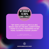 Customer review photo – "My Brain is 80% Lyrics" enamel pin, 5-star community favourite
